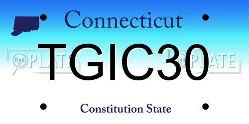TGIC30 Connecticut License Plate