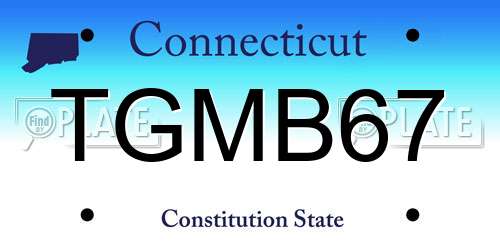 TGMB67 Connecticut License Plate