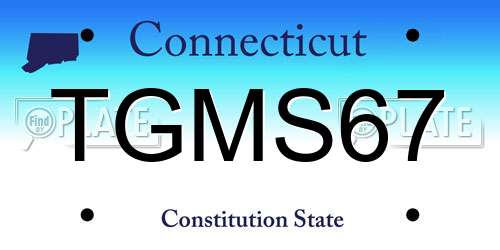 TGMS67 Connecticut License Plate
