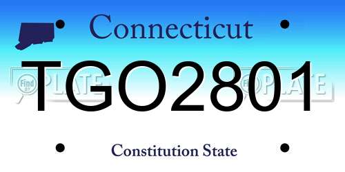 TGO2801 Connecticut License Plate