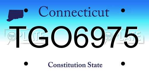 TGO6975 Connecticut License Plate