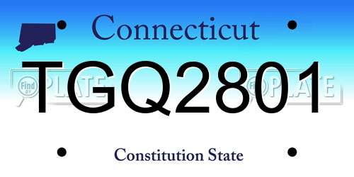 TGQ2801 Connecticut License Plate