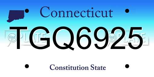 TGQ6925 Connecticut License Plate