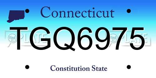 TGQ6975 Connecticut License Plate