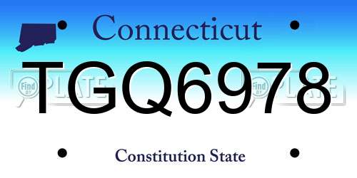 TGQ6978 Connecticut License Plate
