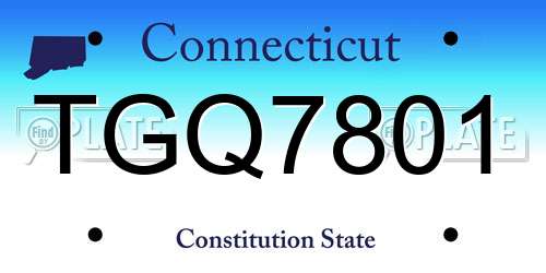 TGQ7801 Connecticut License Plate
