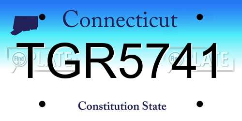 TGR5741 Connecticut License Plate
