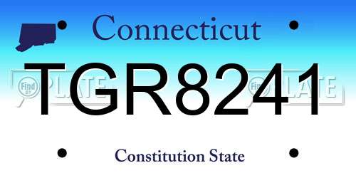 TGR8241 Connecticut License Plate