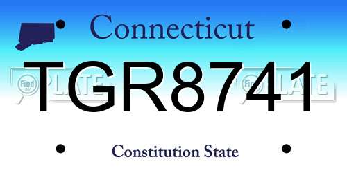 TGR8741 Connecticut License Plate