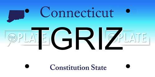 TGRIZ Connecticut License Plate