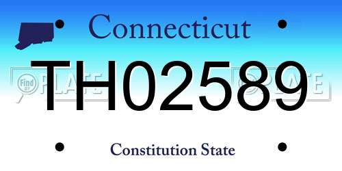 TH02589 Connecticut License Plate