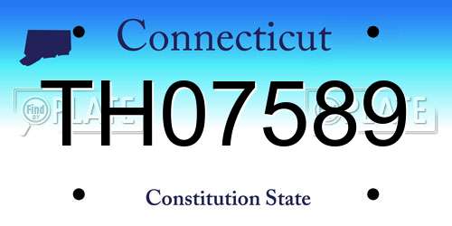 TH07589 Connecticut License Plate