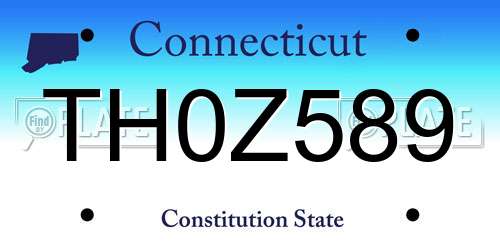 TH0Z589 Connecticut License Plate