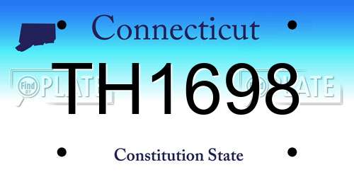 TH1698 Connecticut License Plate