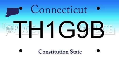 TH1G9B Connecticut License Plate