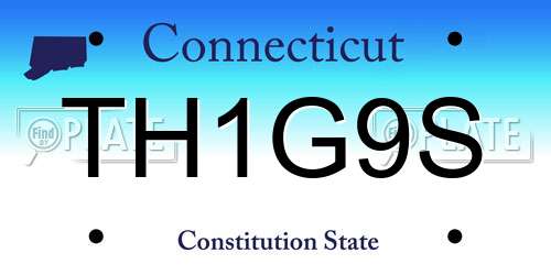 TH1G9S Connecticut License Plate