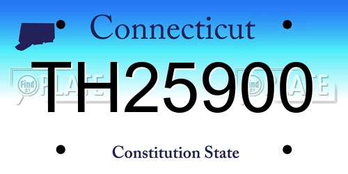 TH25900 Connecticut License Plate