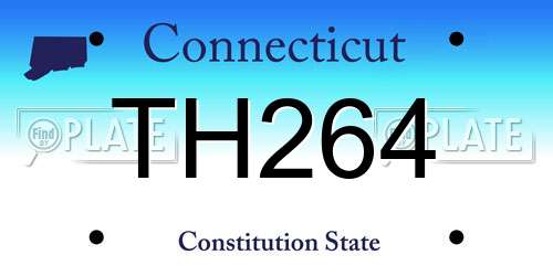 TH264 Connecticut License Plate
