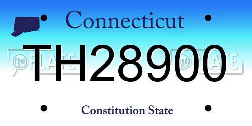 TH28900 Connecticut License Plate