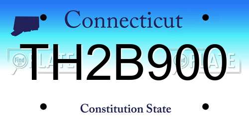 TH2B900 Connecticut License Plate