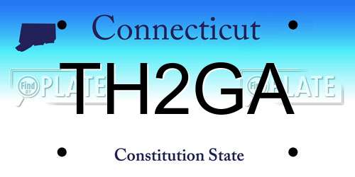 TH2GA Connecticut License Plate