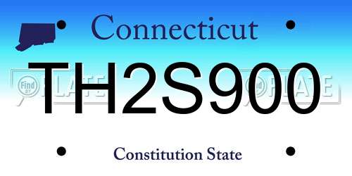 TH2S900 Connecticut License Plate