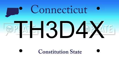 TH3D4X Connecticut License Plate