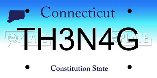 TH3N4G Connecticut License Plate