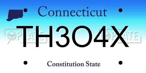TH3O4X Connecticut License Plate