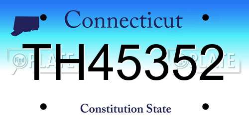 TH45352 Connecticut License Plate