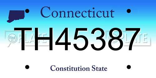 TH45387 Connecticut License Plate
