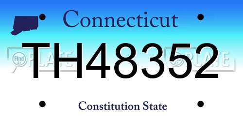 TH48352 Connecticut License Plate