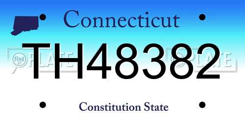 TH48382 Connecticut License Plate