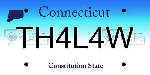 TH4L4W Connecticut License Plate