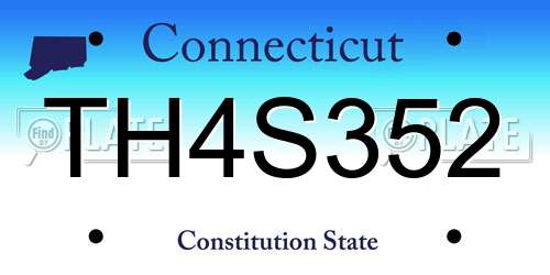 TH4S352 Connecticut License Plate