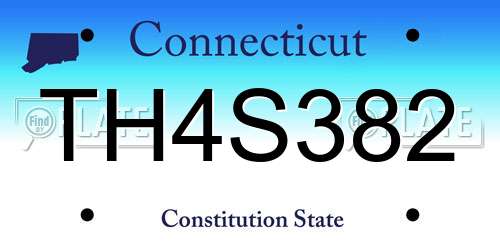 TH4S382 Connecticut License Plate