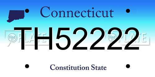 TH52222 Connecticut License Plate