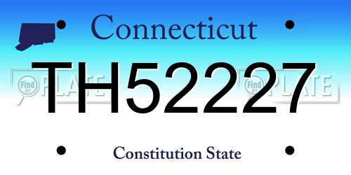 TH52227 Connecticut License Plate