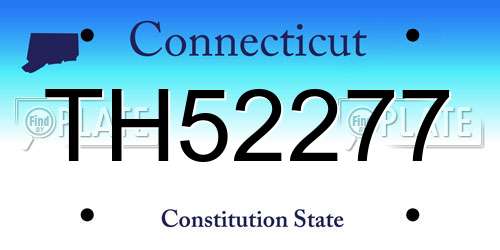 TH52277 Connecticut License Plate