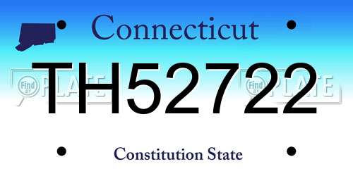 TH52722 Connecticut License Plate