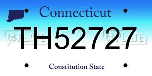 TH52727 Connecticut License Plate
