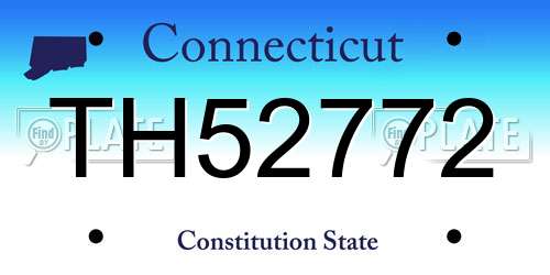 TH52772 Connecticut License Plate