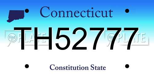 TH52777 Connecticut License Plate