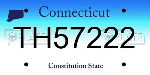 TH57222 Connecticut License Plate