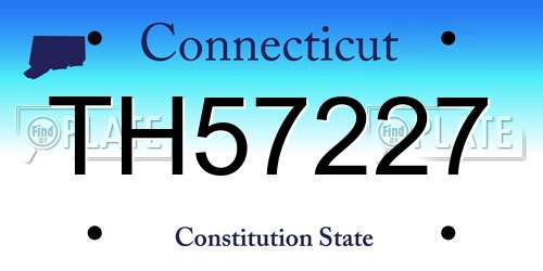 TH57227 Connecticut License Plate
