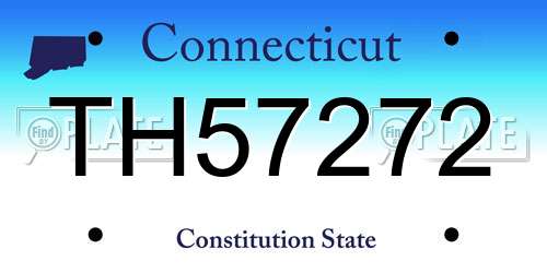 TH57272 Connecticut License Plate