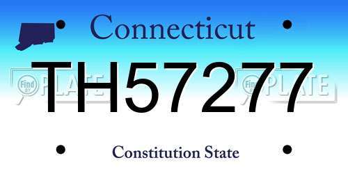 TH57277 Connecticut License Plate