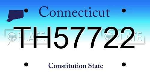TH57722 Connecticut License Plate
