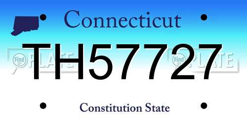 TH57727 Connecticut License Plate