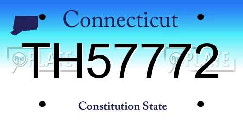 TH57772 Connecticut License Plate
